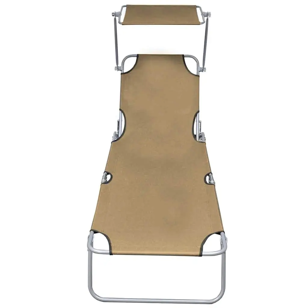 Sun Lounger Folding Chair with Canopy