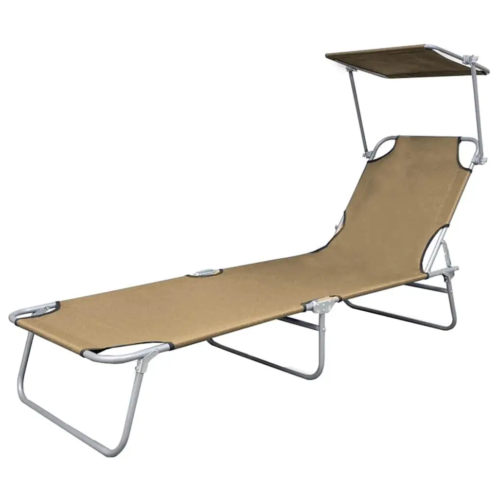 Sun Lounger Folding Chair with Canopy