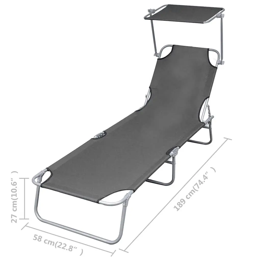 Foldable Sun Lounger with Adjustable Backrest