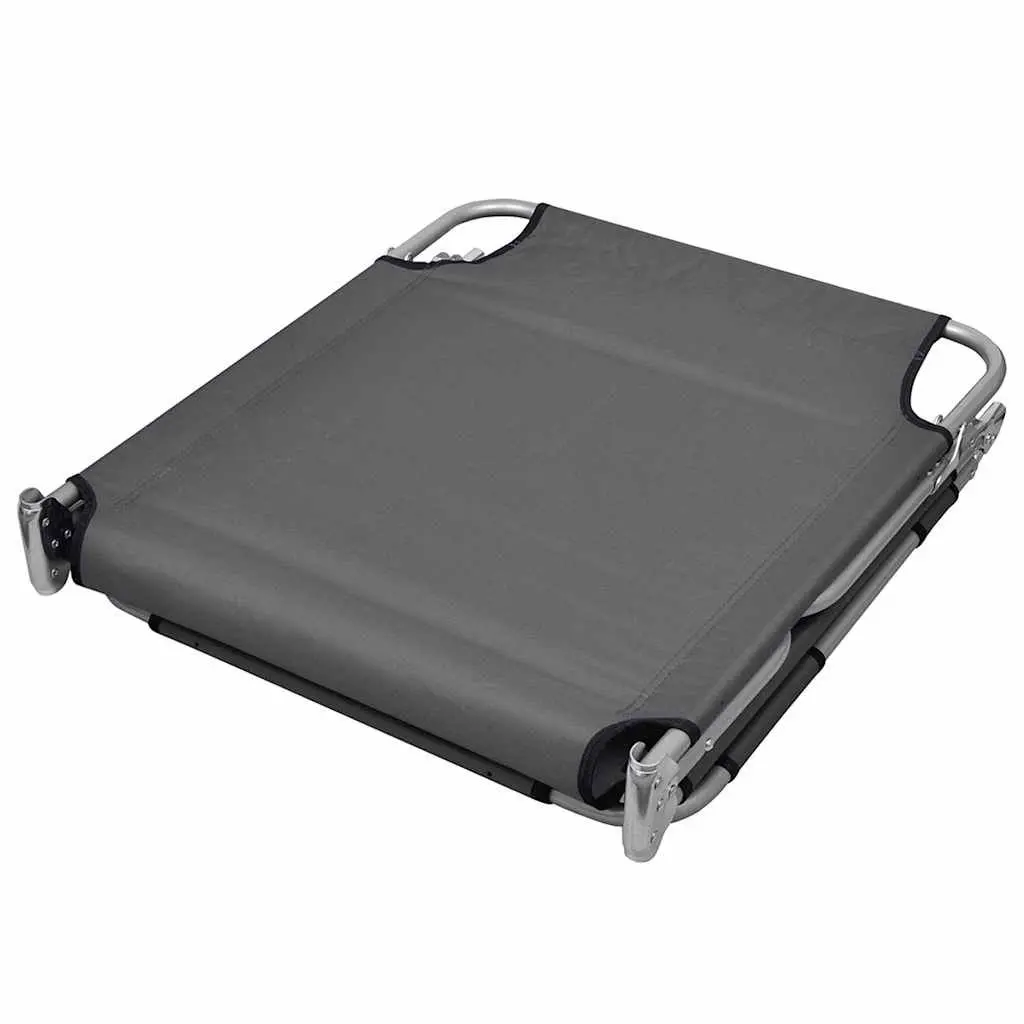 Foldable Sun Lounger Garden Beach Adjustable Backrest Head Cushion