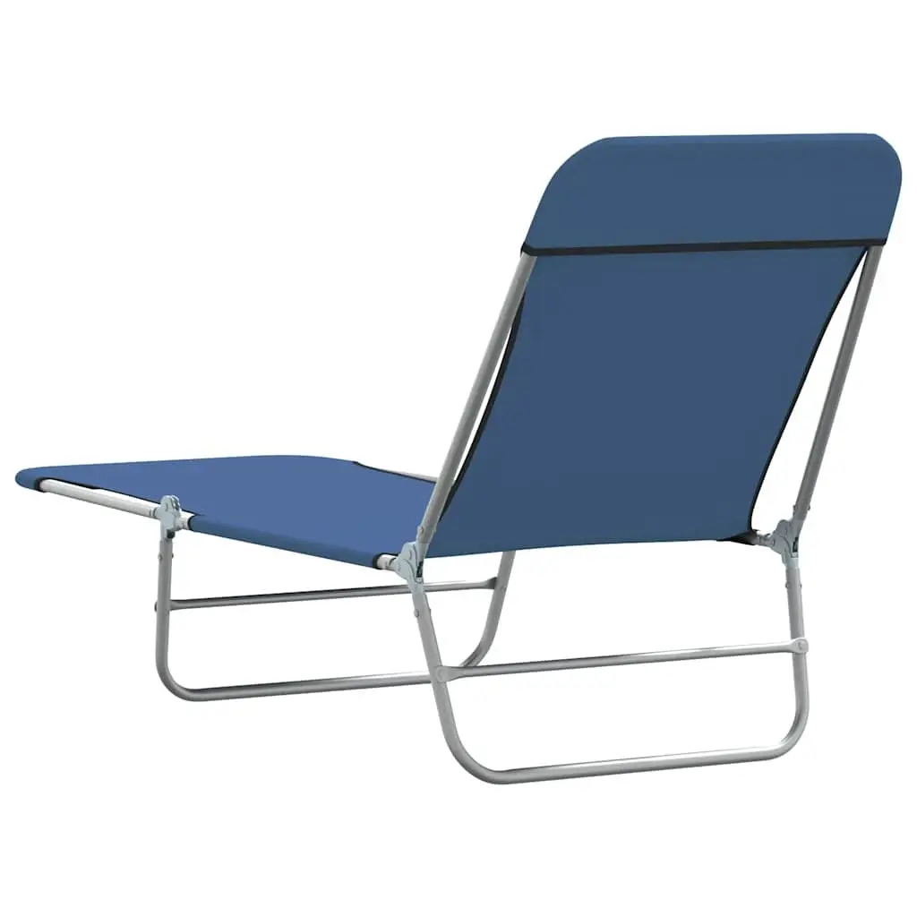 Foldable Sun Loungers for Garden Beach Outdoor 2 pcs Adjustable Backrest