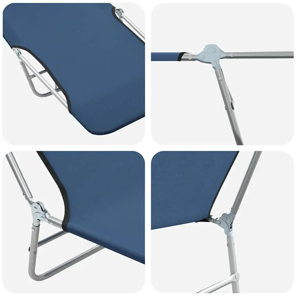 Foldable Sun Loungers for Garden Beach Outdoor 2 pcs Adjustable Backrest