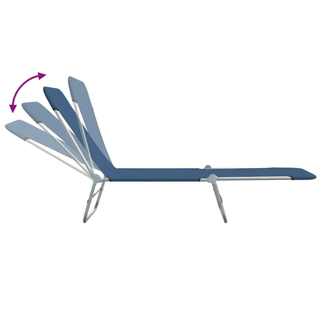 Foldable Sun Loungers for Garden Beach Outdoor 2 pcs Adjustable Backrest