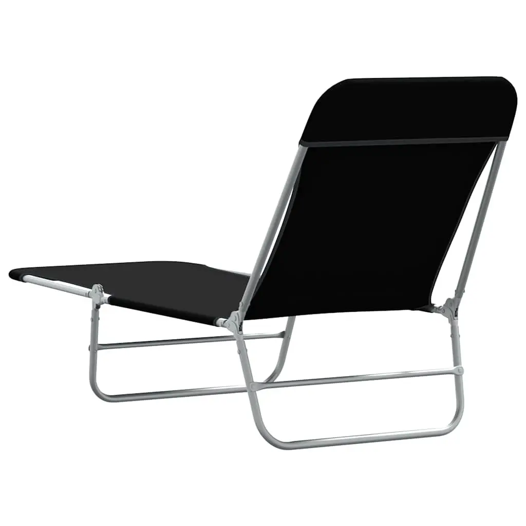 Sun Loungers Folding 2 Pcs Adjustable Backrest Garden Beach Outdoor Seating