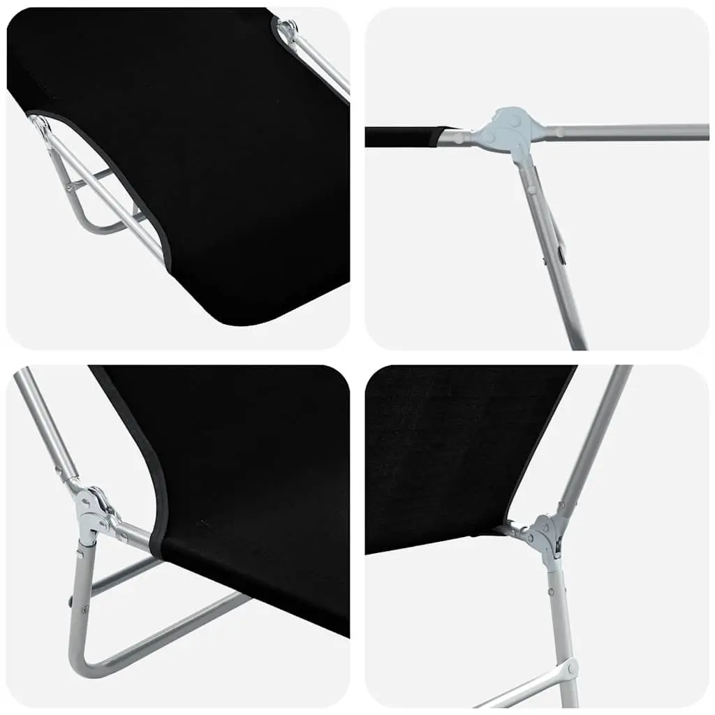 Sun Loungers Folding 2 Pcs Adjustable Backrest Garden Beach Outdoor Seating