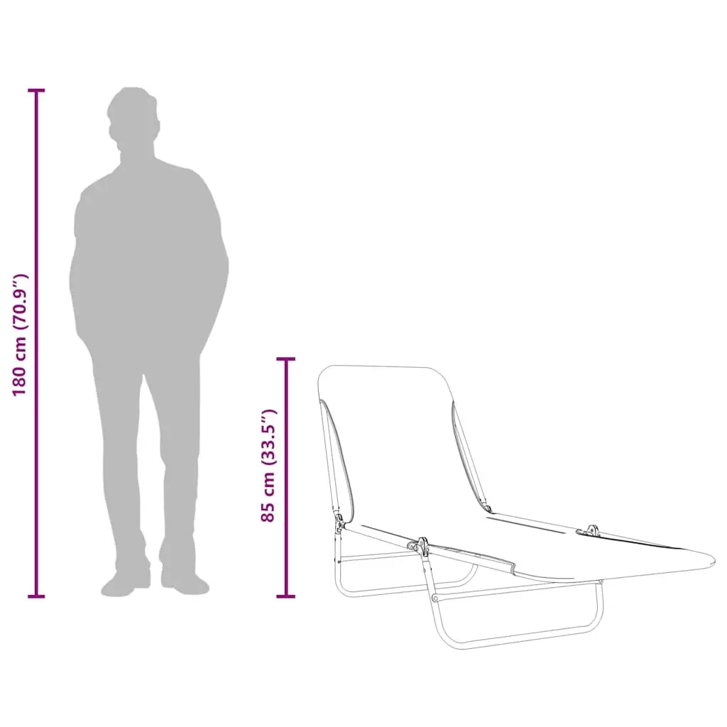 2 Red Foldable Sun Loungers