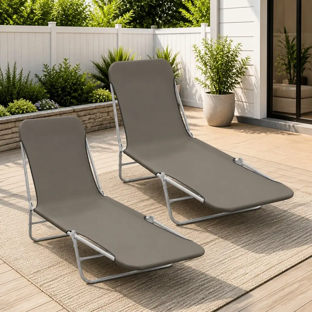 2pc Folding Sun Lounger Set
