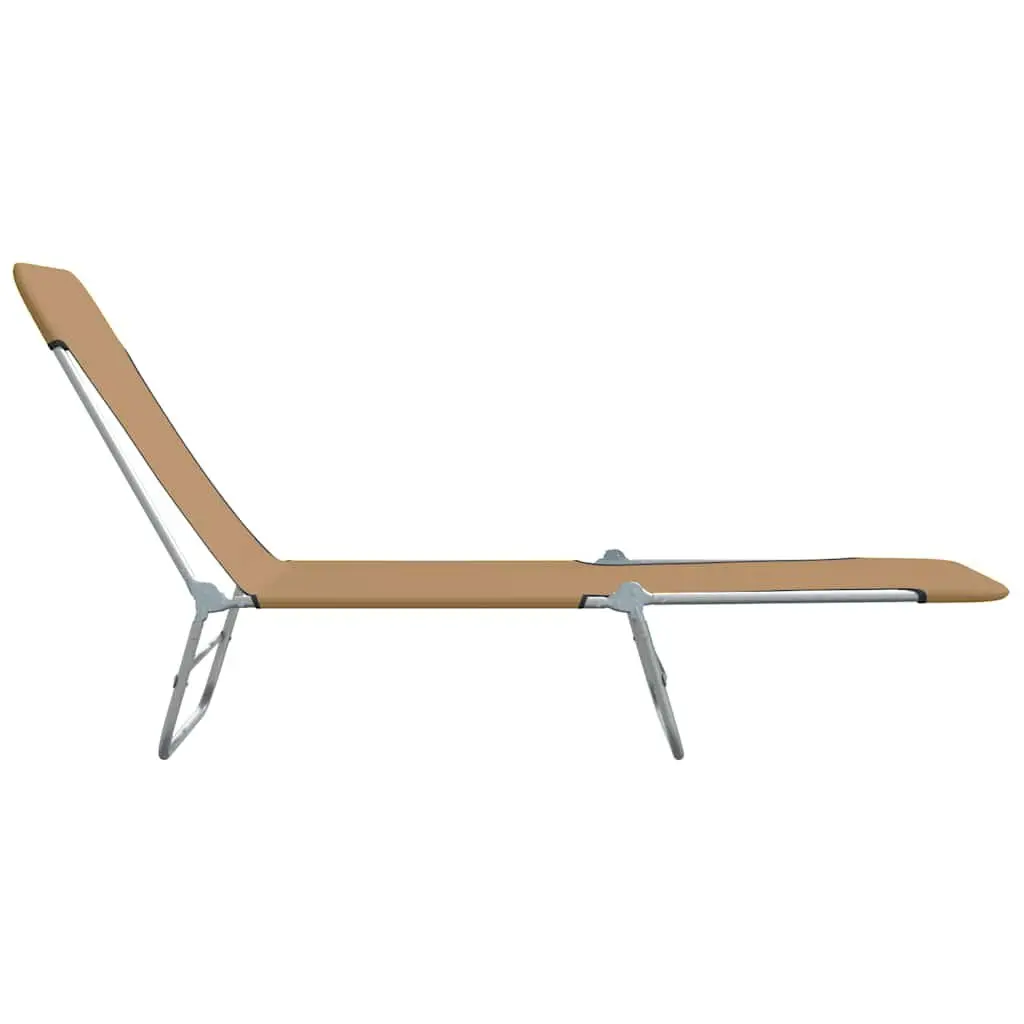 Folding Sun Loungers Set 2 Pieces Steel Frame Garden Beach Chair Adjustable