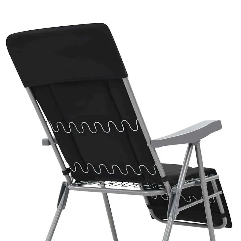 Folding Garden Chairs for Outdoor Use 2 pcs Black