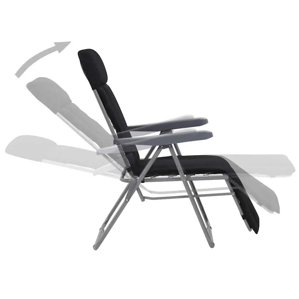 Folding Garden Chairs for Outdoor Use 2 pcs Black