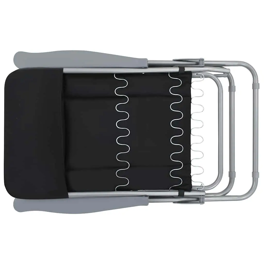Folding Garden Chairs for Outdoor Use 2 pcs Black