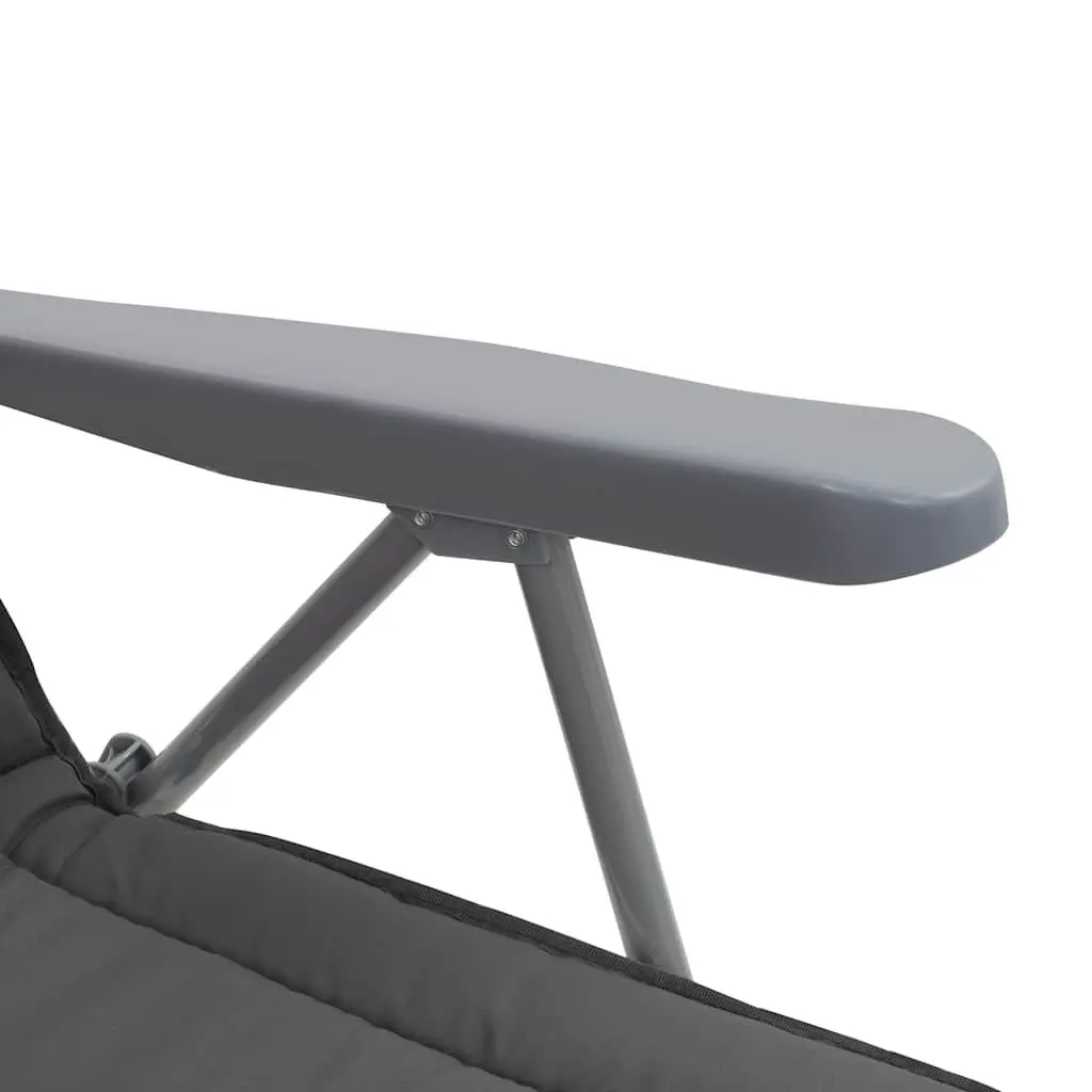 Folding Garden Chairs for Outdoor Use 2 Piece Grey Reclining Camping Seat