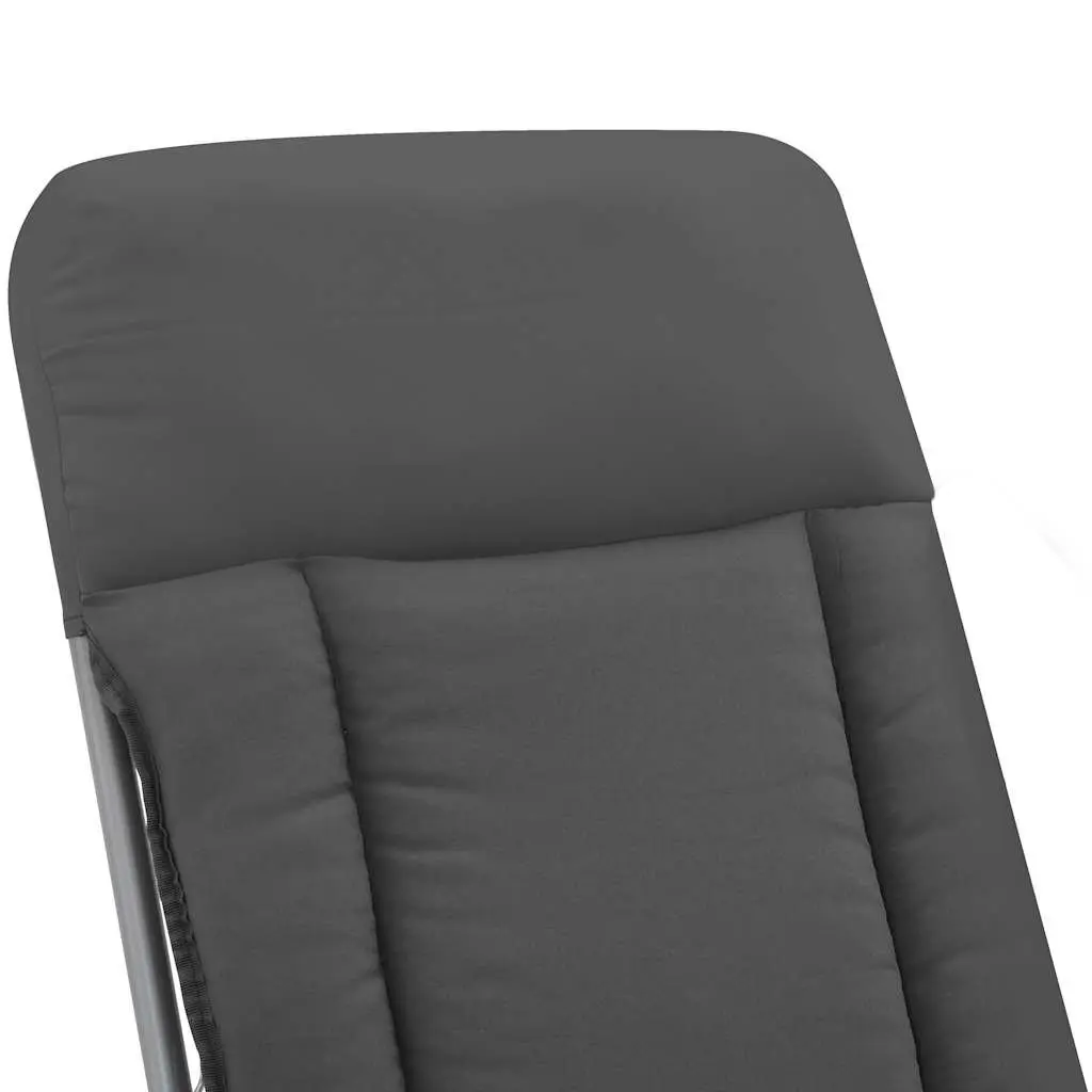 Folding Garden Chairs for Outdoor Use 2 Piece Grey Reclining Camping Seat