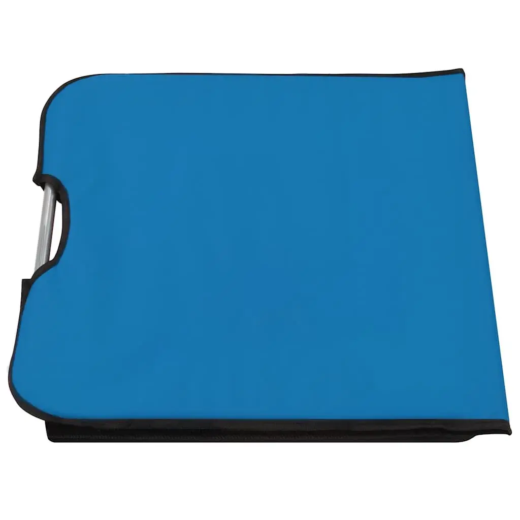 Folding Beach Lounger Set 2 pcs Outdoor Relaxation Steel Frame Fabric Backrest Blue