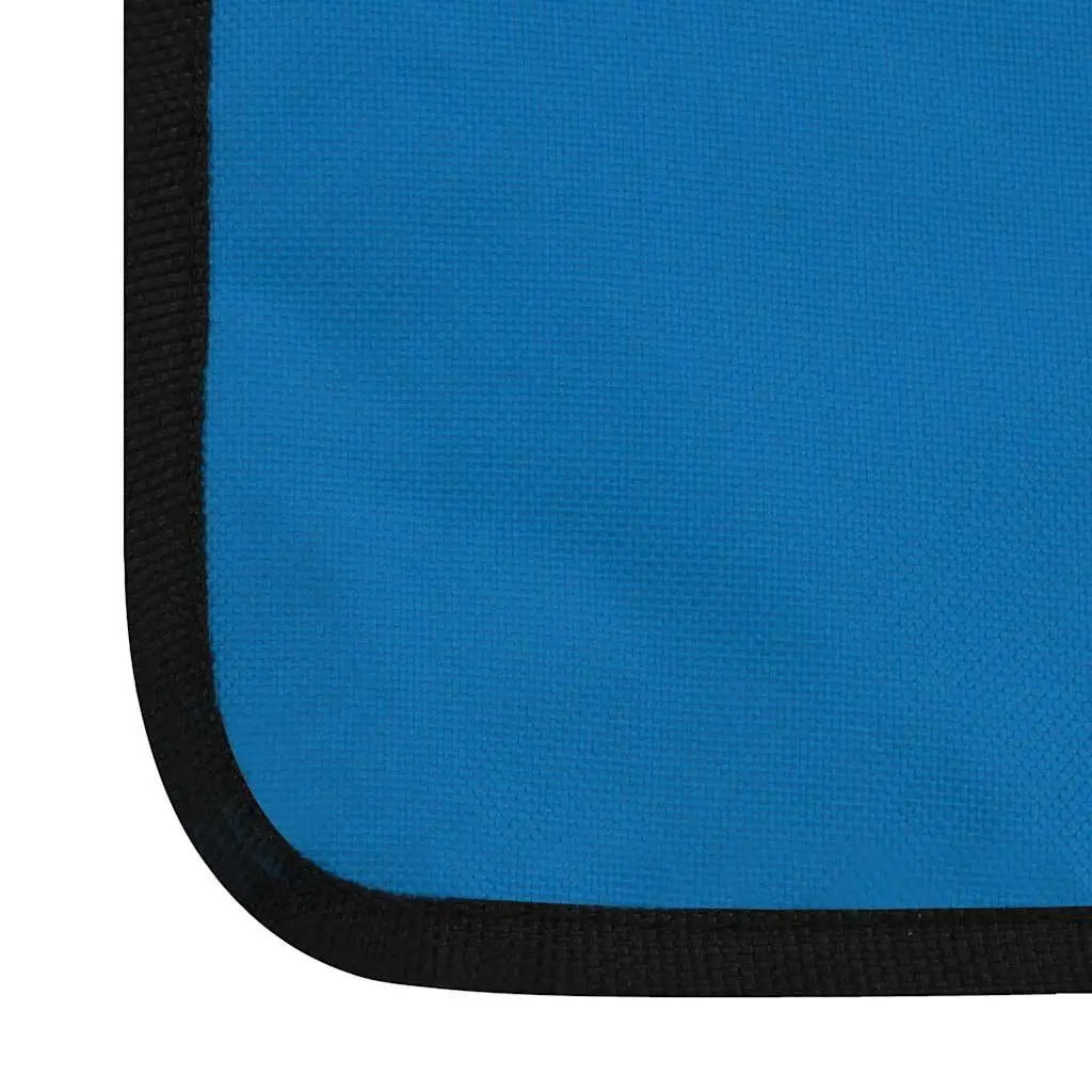 Folding Beach Lounger Set 2 pcs Outdoor Relaxation Steel Frame Fabric Backrest Blue