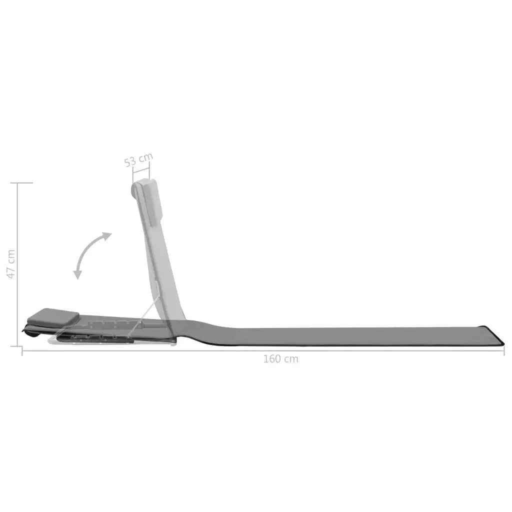 Folding Beach Chair Set 2 pcs Sun Lounger Recliner Steel Frame Fabric Grey