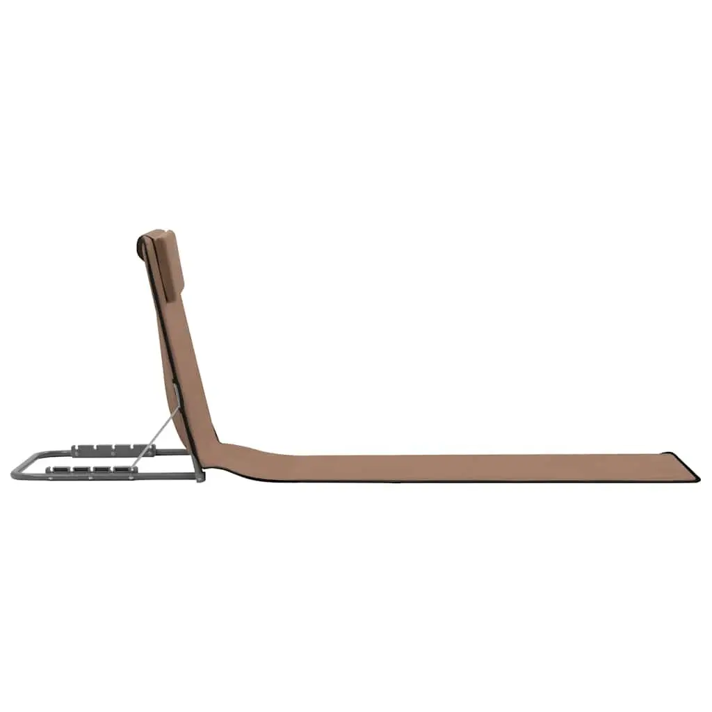 Folding Beach Mats for Outdoor Use 2 Piece Steel Frame Fabric Backrest Sun Lounger Chair Set
