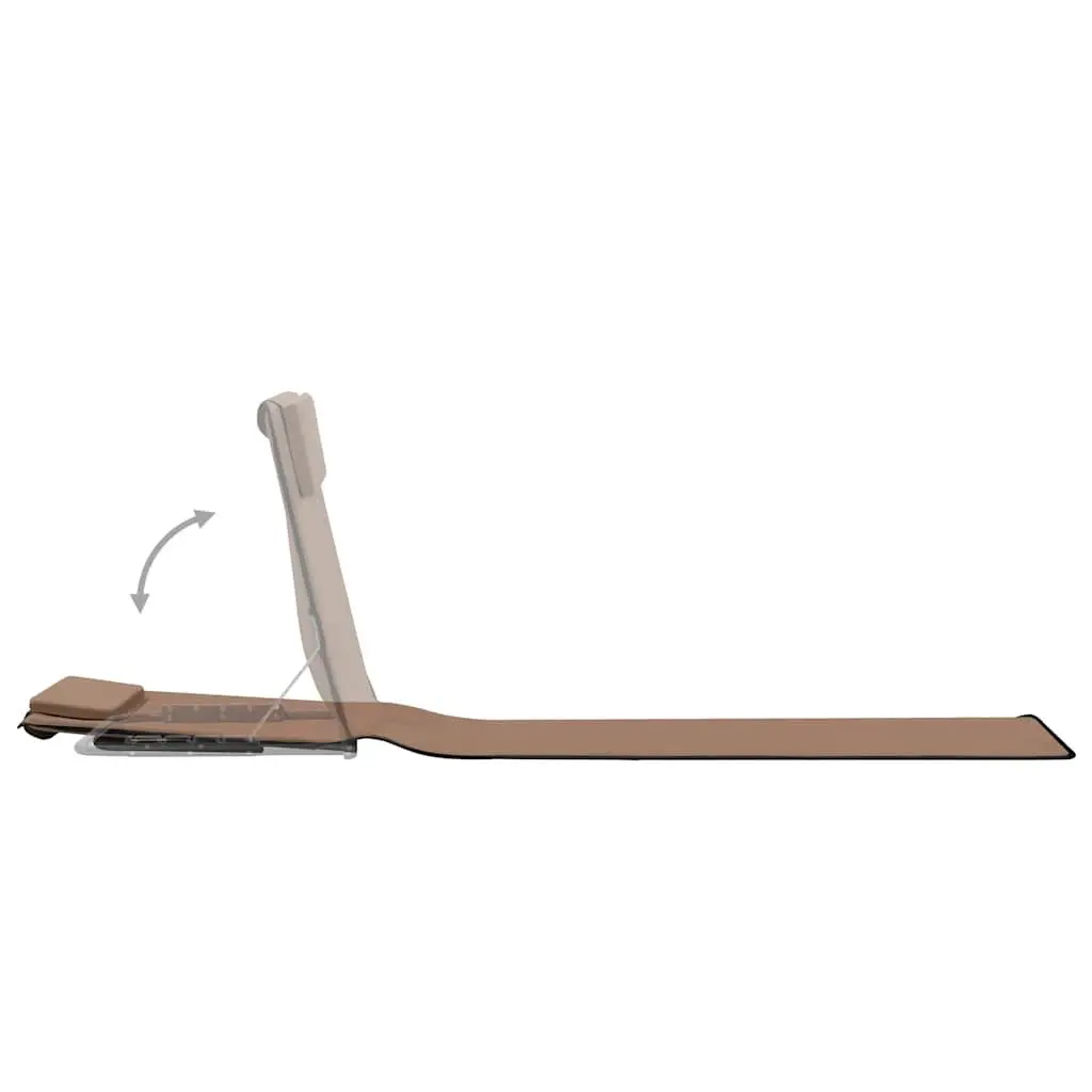 Folding Beach Mats for Outdoor Use 2 Piece Steel Frame Fabric Backrest Sun Lounger Chair Set