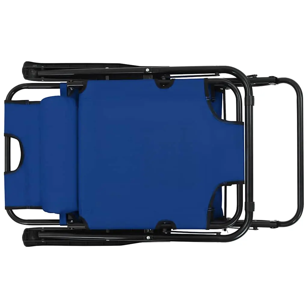 Sun Loungers Folding 2 pcs Outdoor Garden Reclining Chairs with Footrests Blue