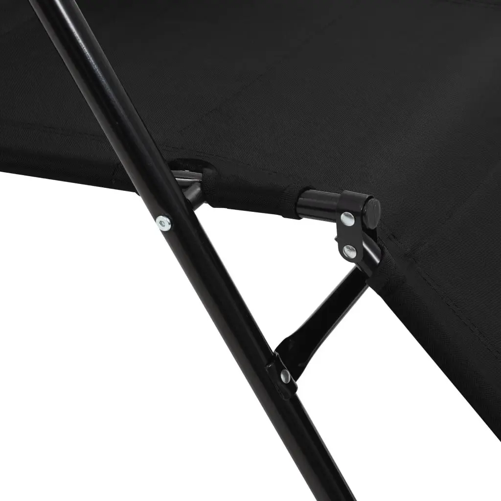 Sun Loungers Folding 2 Pack Outdoor Garden Recliner Chairs Steel Frame Footrest
