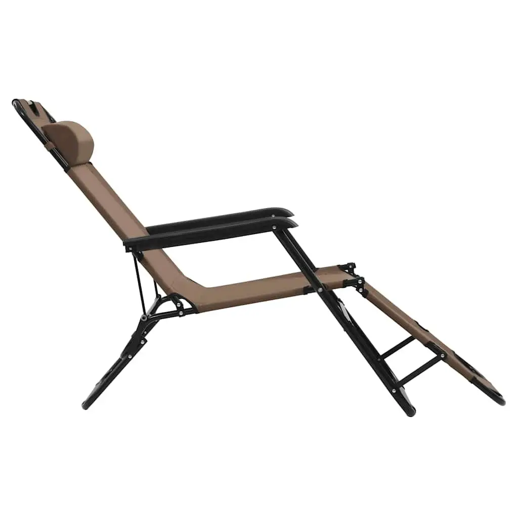 Sun Loungers Folding Reclining Chairs Adjustable Headrest Footrest Outdoor