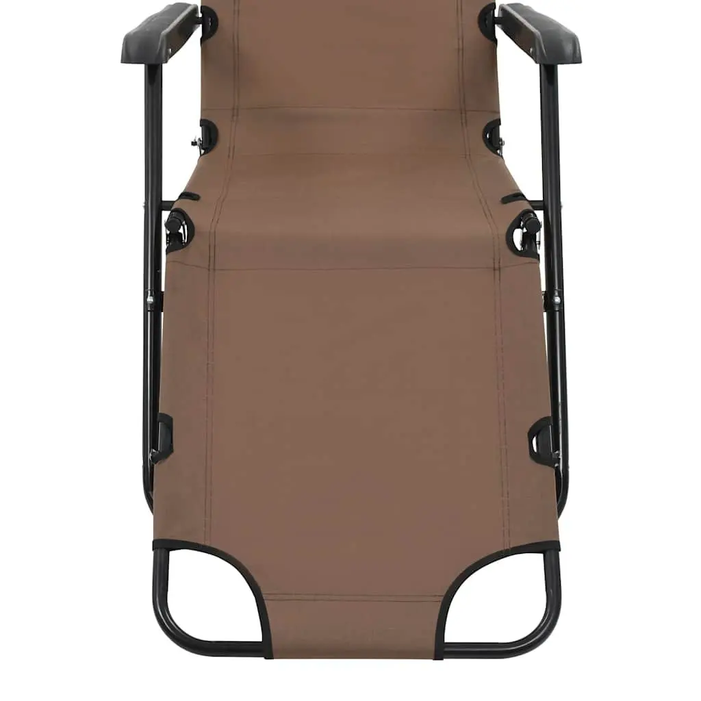 Sun Loungers Folding Reclining Chairs Adjustable Headrest Footrest Outdoor