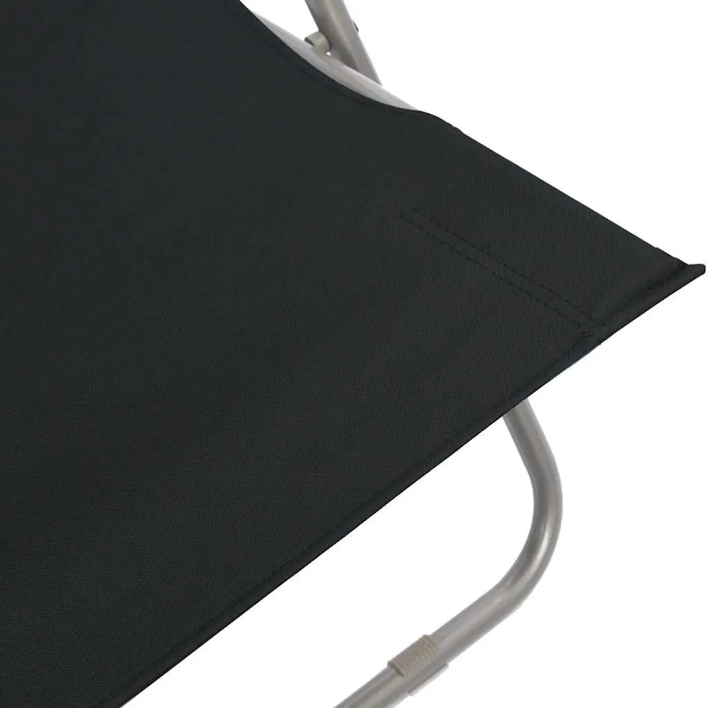 Folding Beach Chairs 2 pcs Steel Frame Oxford Fabric Outdoor Lounger Recliner