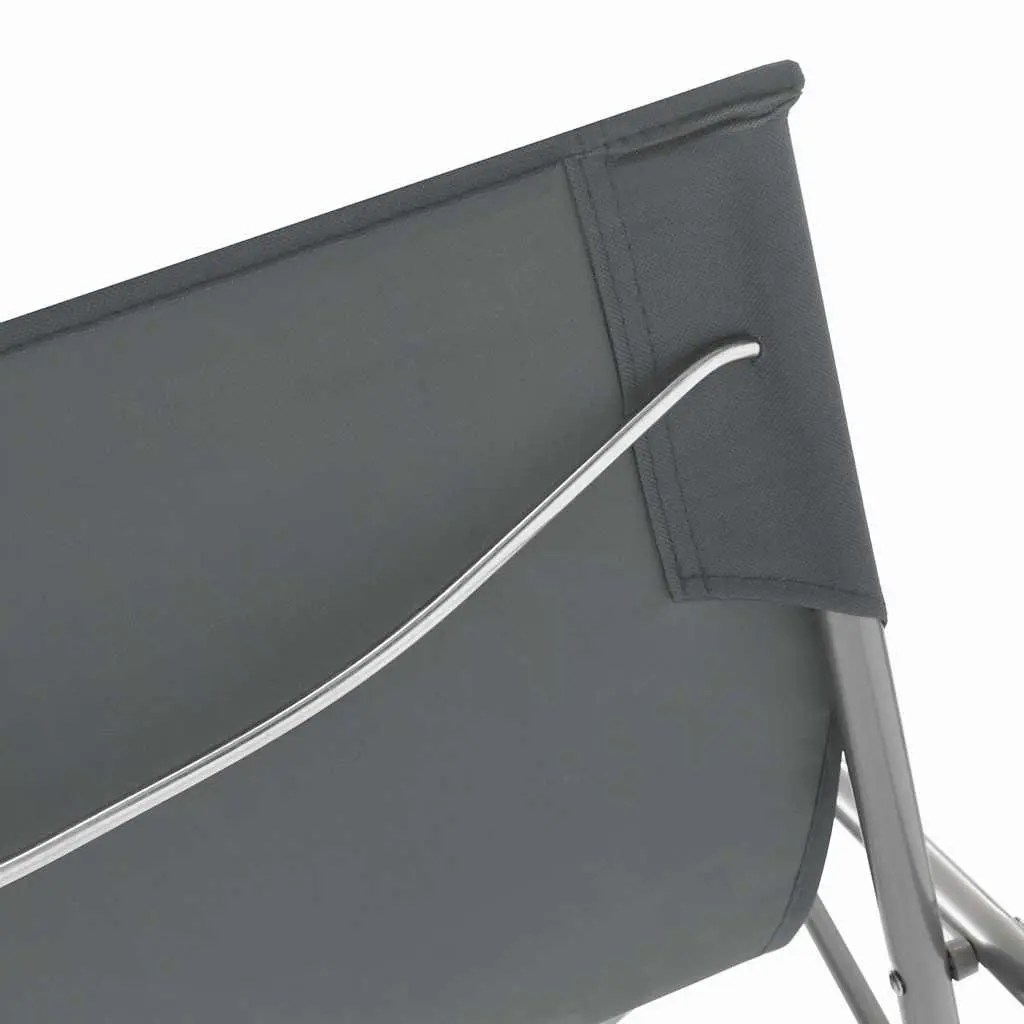 Folding Beach Chairs Set 2 pcs Outdoor Seating Grey
