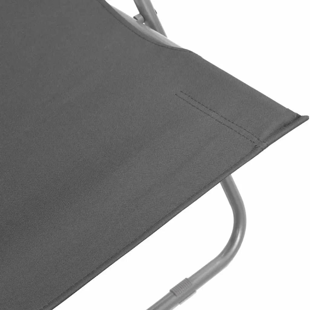Folding Beach Chairs Set 2 pcs Outdoor Seating Grey