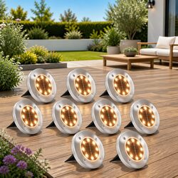 8 Pack Solar Ground Lights - Specifications and Features