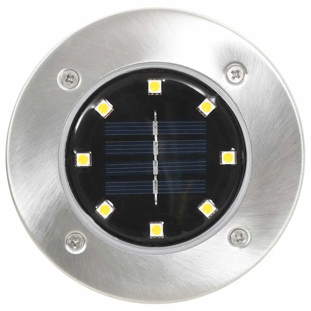 Solar Ground Lights 8 Pack LED Outdoor Garden Patio Pathway Warm White Lighting