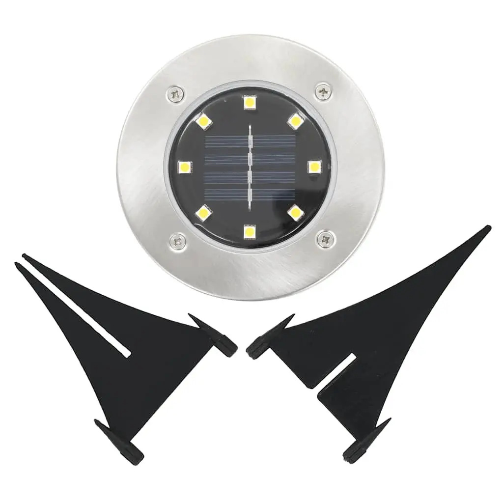 Solar Ground Lights 8 Pack LED Outdoor Garden Patio Pathway Warm White Lighting