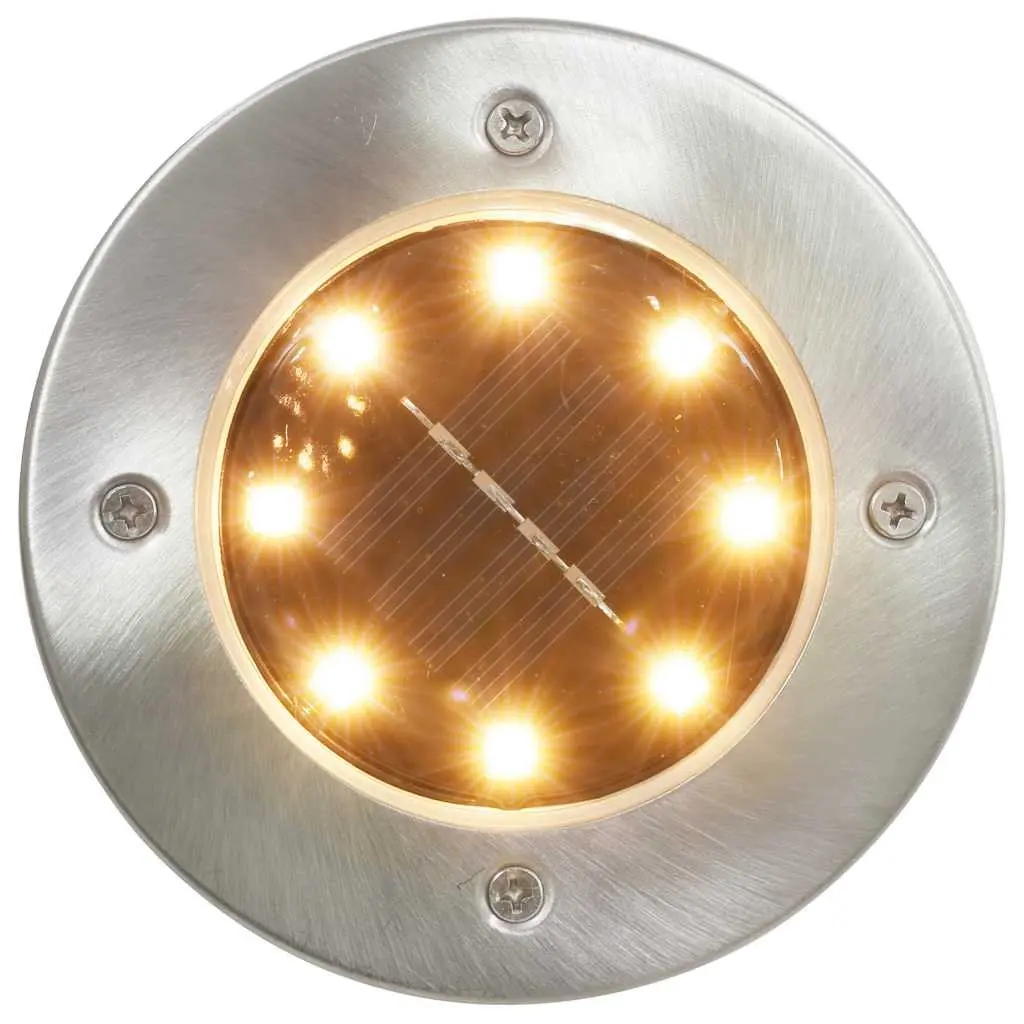 Solar Ground Lights 8 Pack LED Outdoor Garden Patio Pathway Warm White Lighting
