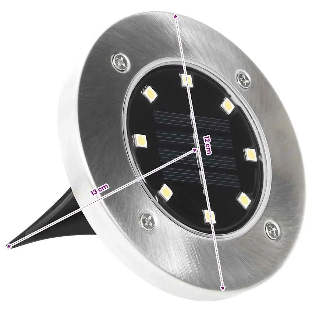 Solar Ground Lights 8 Pack LED Outdoor Garden Patio Pathway Warm White Lighting