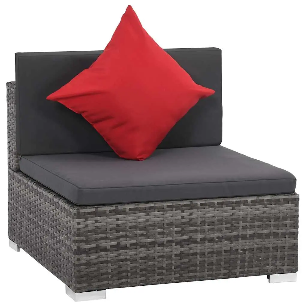 Garden Lounge Set 8 Piece Poly Rattan Sofa Patio Furniture with Cushions Grey