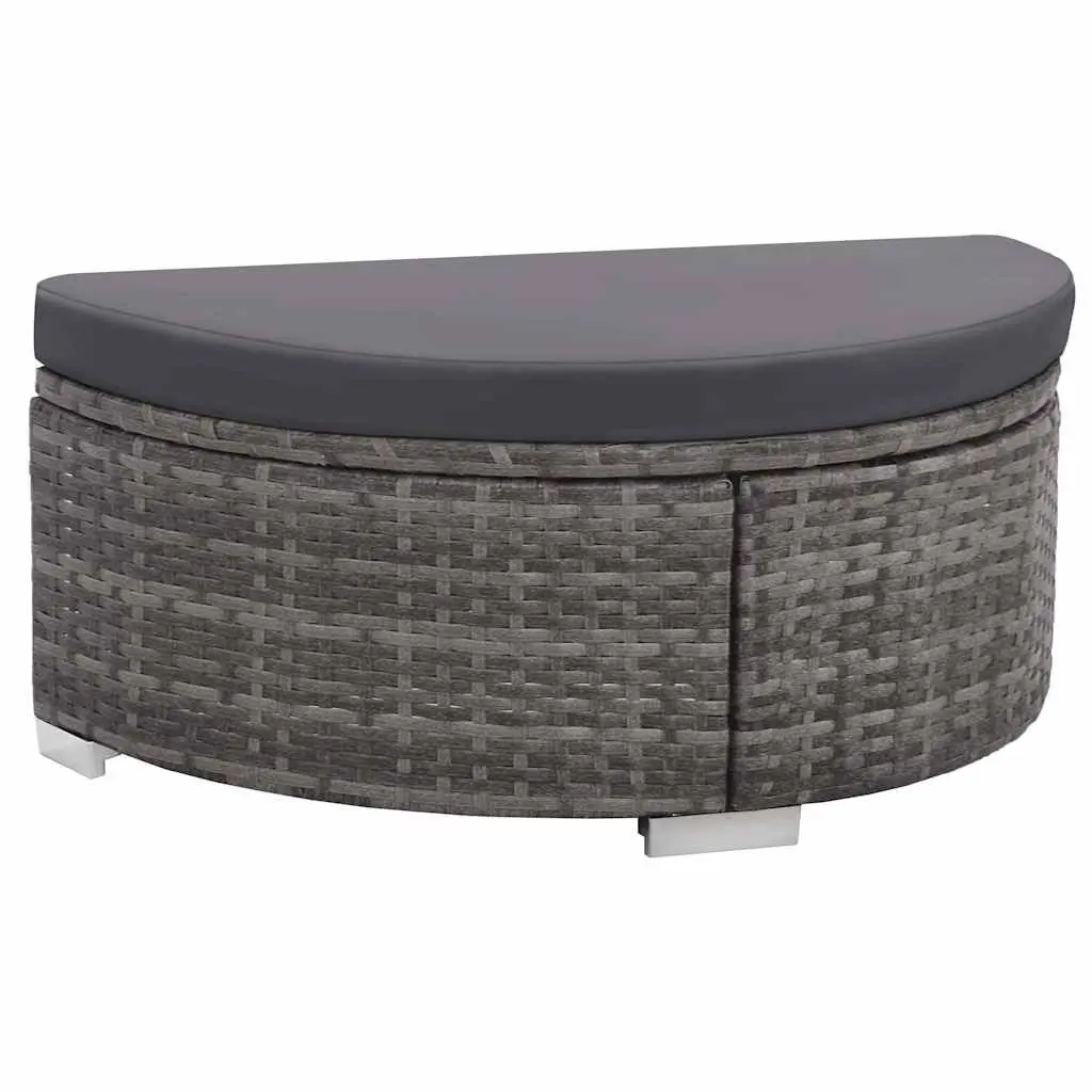 Garden Lounge Set 8 Piece Poly Rattan Sofa Patio Furniture with Cushions Grey