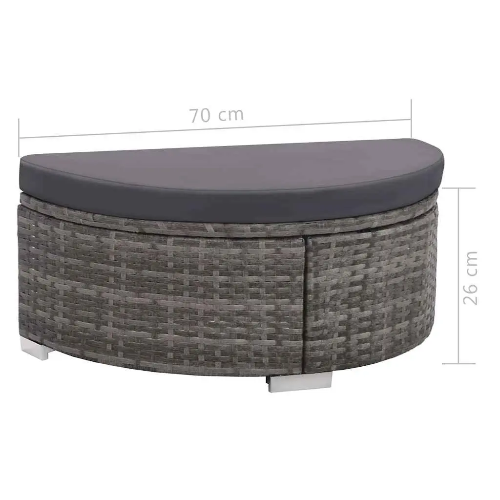 Garden Lounge Set 8 Piece Poly Rattan Sofa Patio Furniture with Cushions Grey