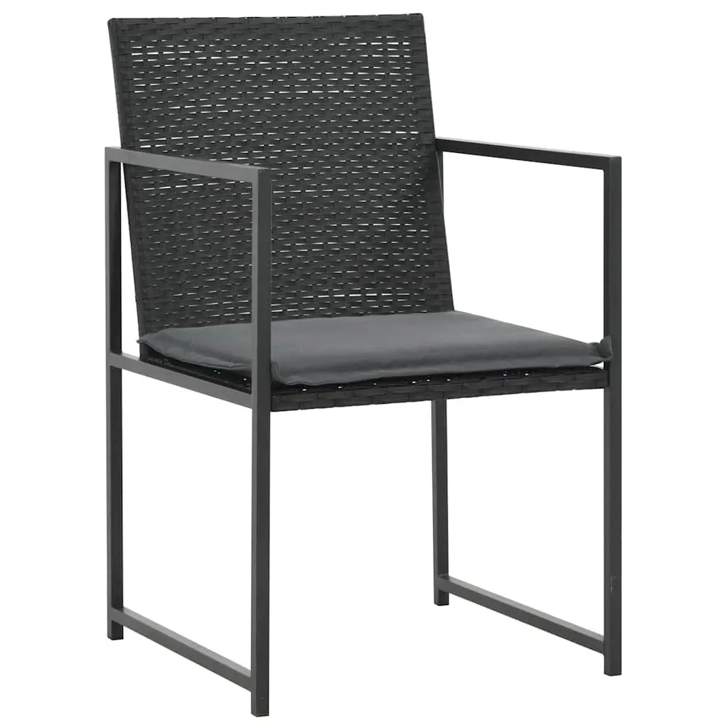 Outdoor Dining Set 7 Piece Poly Rattan Chairs Table Garden Patio Furniture Black