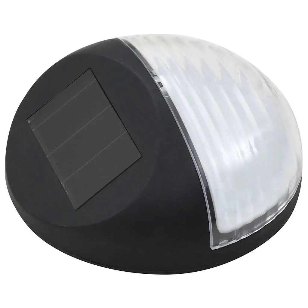 Solar Wall Lights Outdoor Garden Black Round 12 Piece