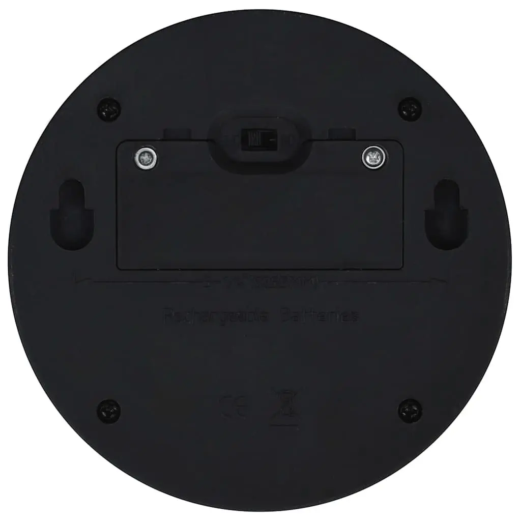 Solar Wall Lights Outdoor Garden Black Round 12 Piece