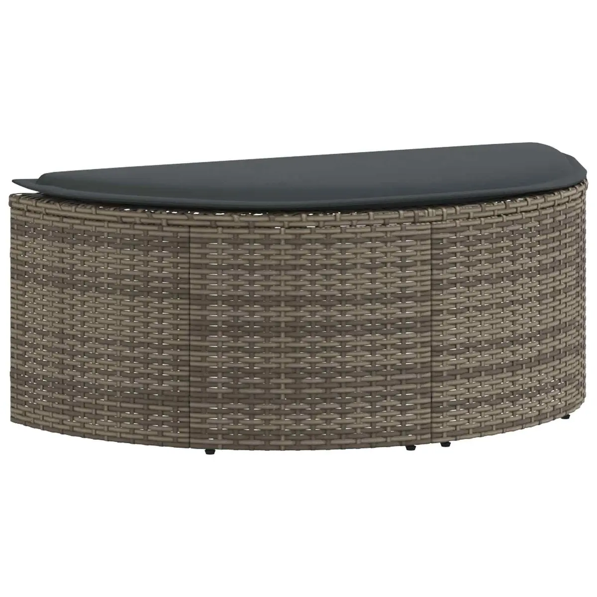 2 Seater Outdoor Garden Sofa Set for Patio Grey Poly Rattan with Footrest and Parasol