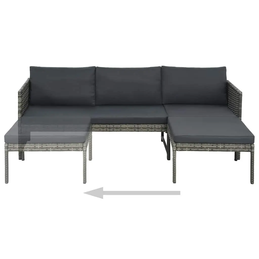 3 Piece Grey Garden Lounge Set