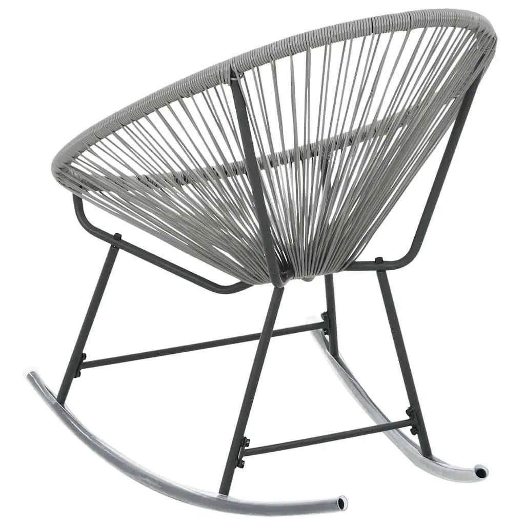Outdoor Rocking Moon Chair Grey Poly Rattan Garden Patio Furniture