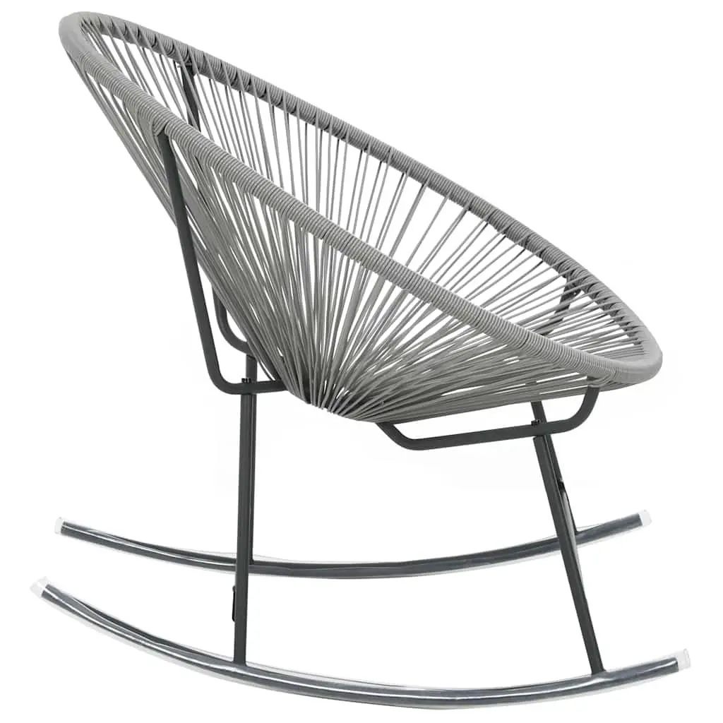 Outdoor Rocking Moon Chair Grey Poly Rattan Garden Patio Furniture