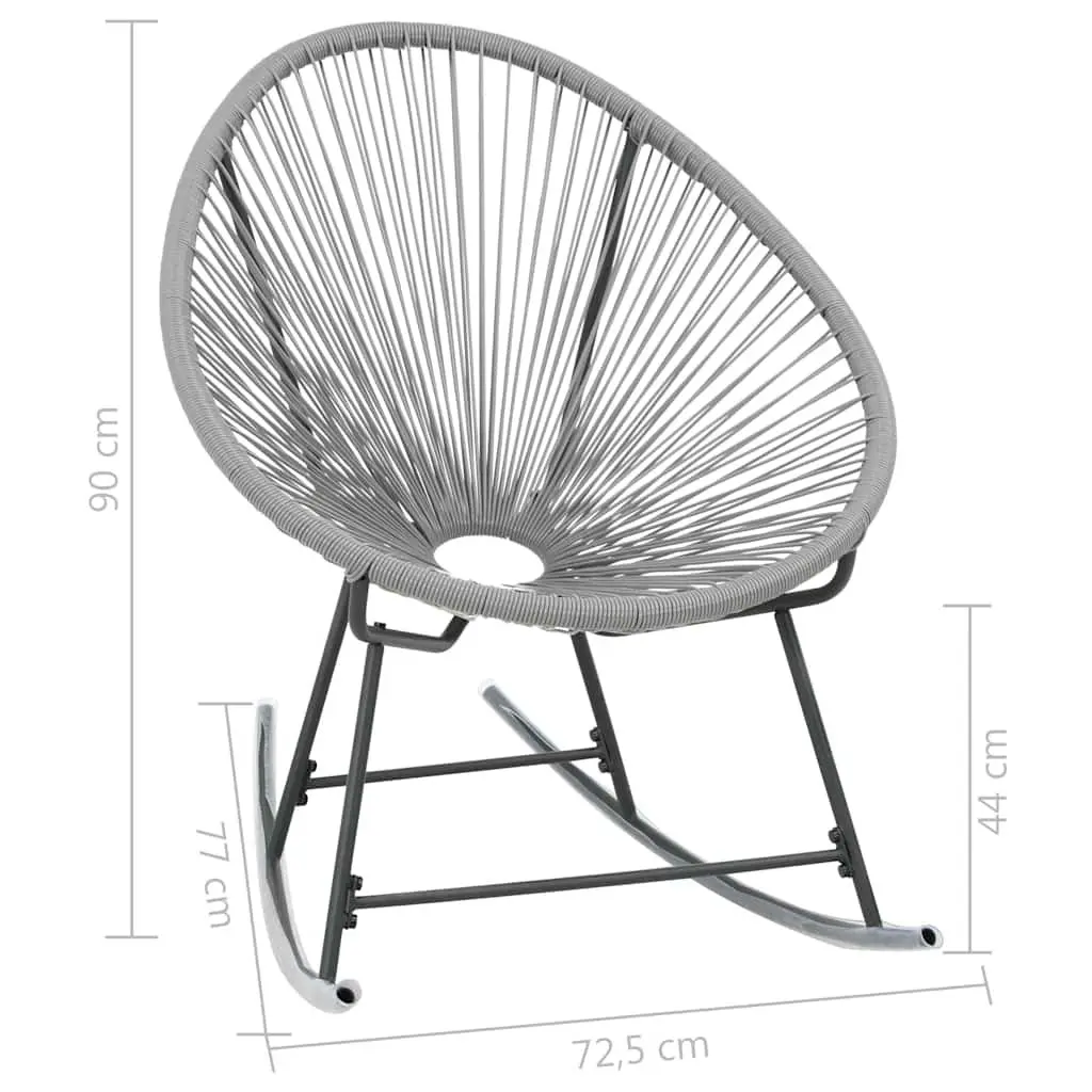 Outdoor Rocking Moon Chair Grey Poly Rattan Garden Patio Furniture