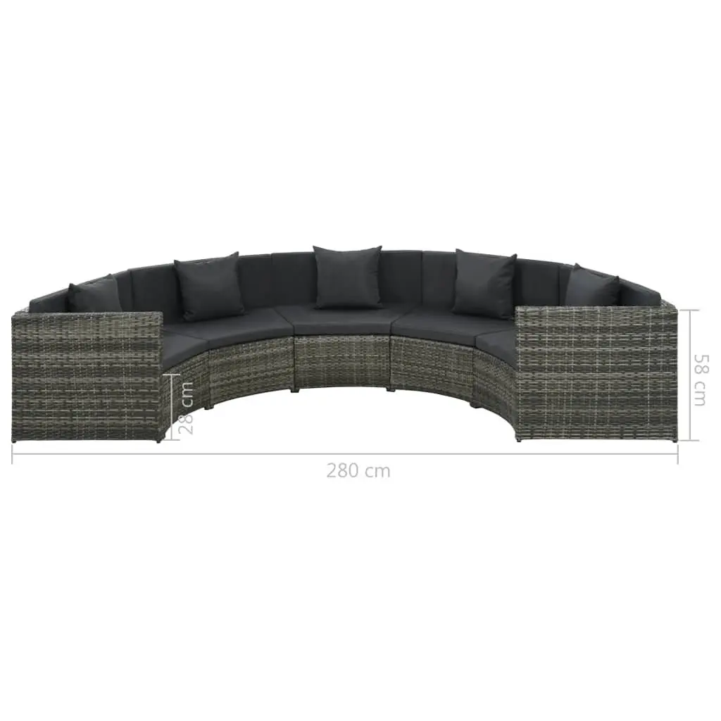 Garden Lounge Sofa Set Outdoor Patio Furniture 7 Piece Grey
