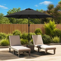300cm Anthracite Garden Parasol with Steel Pole and Ribs