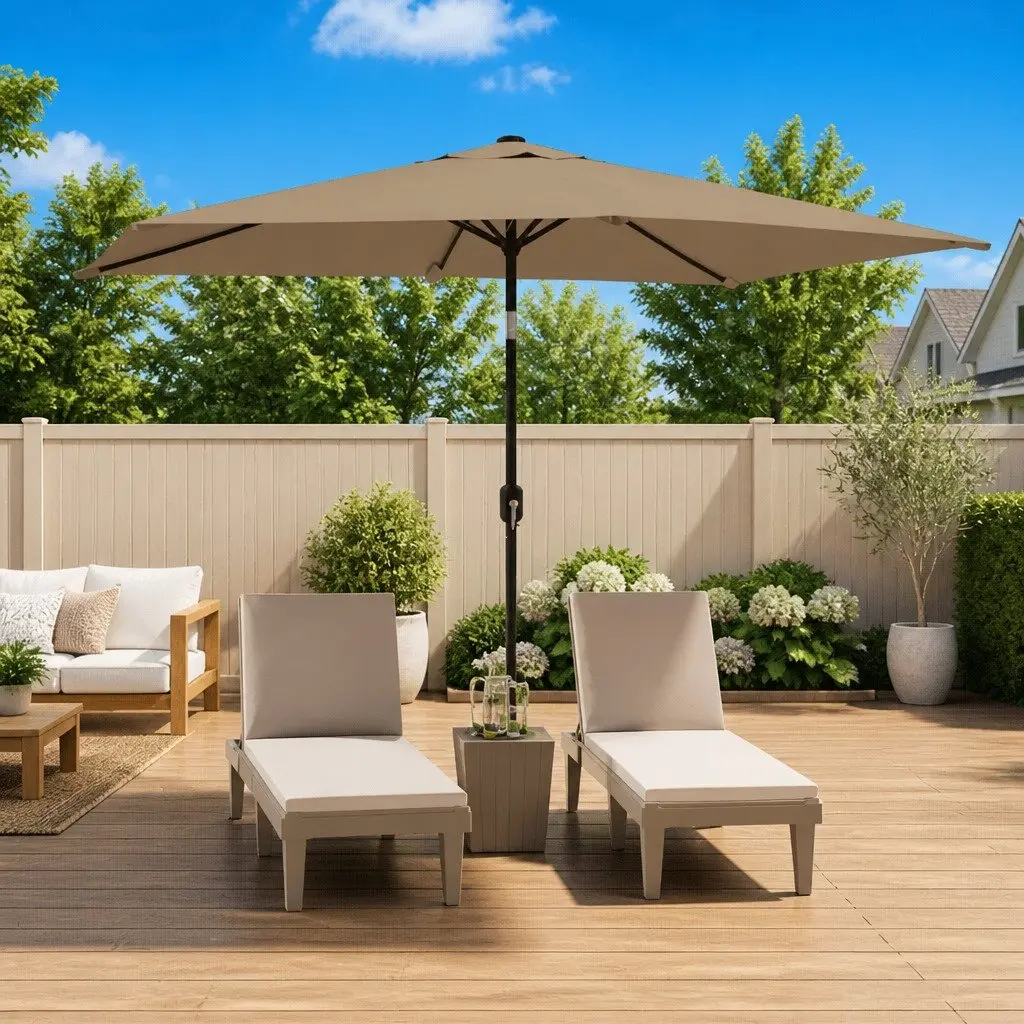 Garden Parasol Outdoor Shade Canopy 300x200cm UV Protection Tilt Umbrella