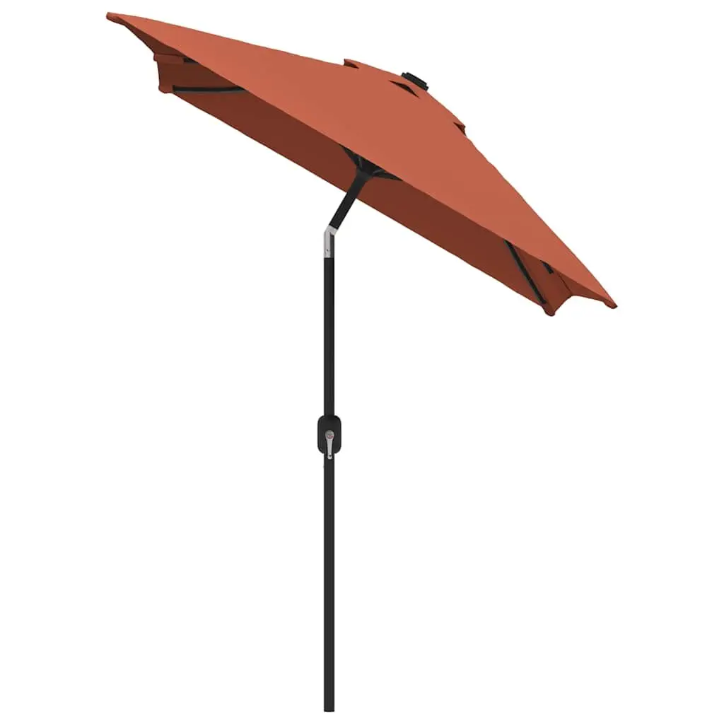 Garden Parasol 300x200 cm Outdoor Sunshade Umbrella Crank Tilt Terracotta Brown