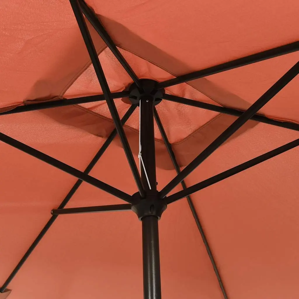 Garden Parasol 300x200 cm Outdoor Sunshade Umbrella Crank Tilt Terracotta Brown